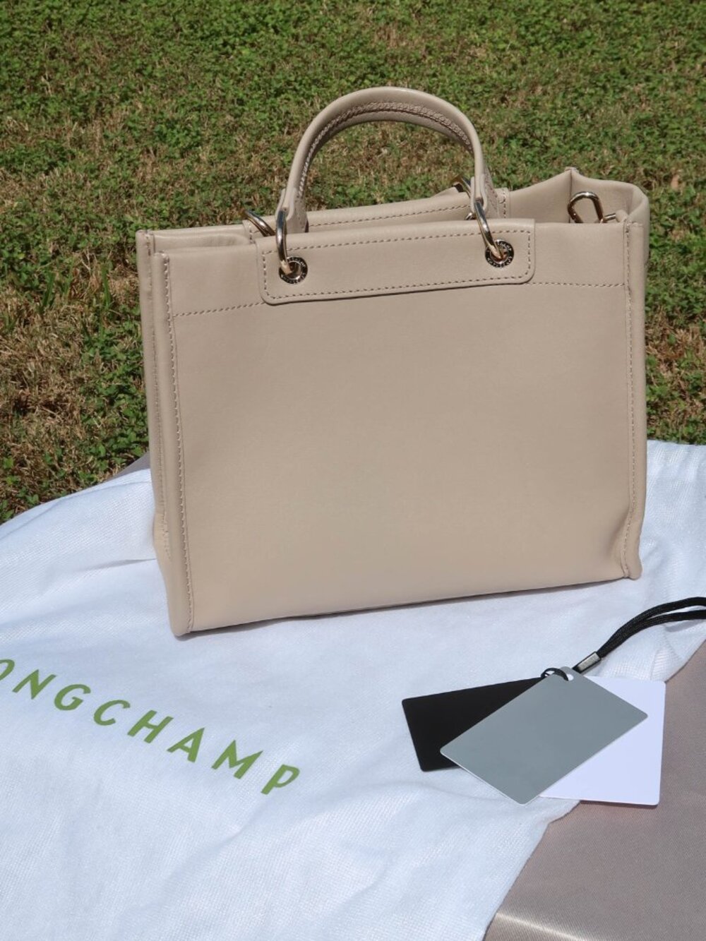 Longchamp Cabas Small Leather Handbag Tote in Clay | Preloved Very Good w Box - Picture 3 of 15
